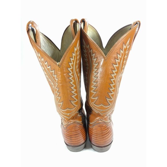 DAN POST 6836 Tan Brown Lizard Reptile Rodeo 9 - Picture 4 of 12